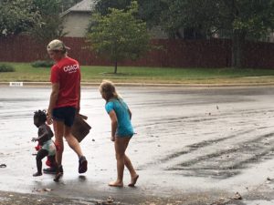 Playing in the rain with one of our foster daughters the weekend before she left. 